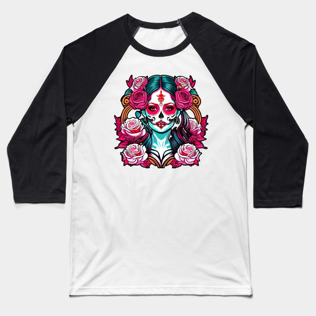 Santa muerte lady Baseball T-Shirt by RedGraph